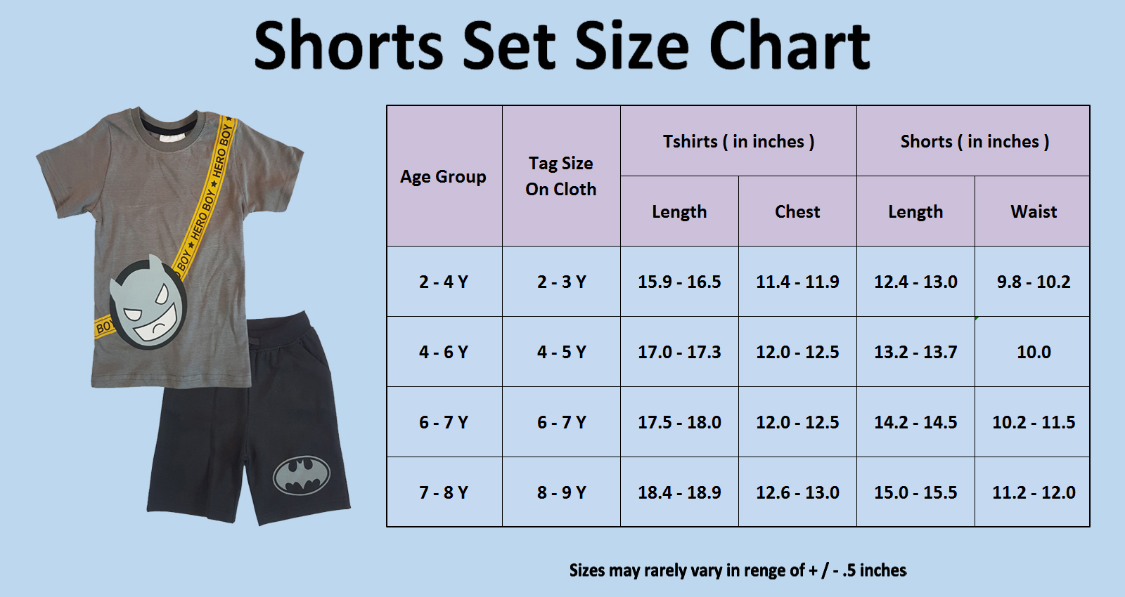Shorts Set Size chart 02